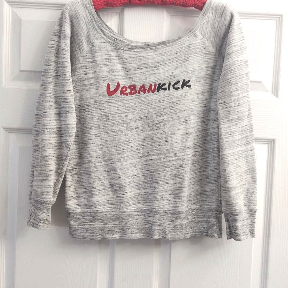 Bella + Canvas Gray Fleece Womens Size S Graphic Print LS Sweatshirt